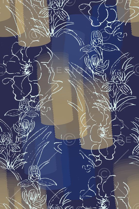 手绘线条笔触印花华亿平台图片