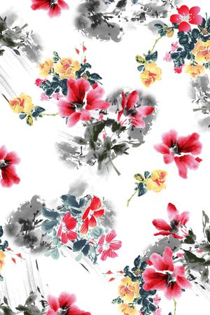 白底花印花华亿平台图片