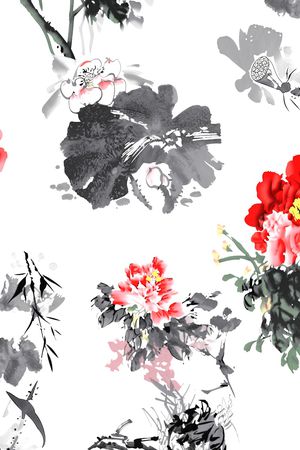 白底花印花华亿平台图片