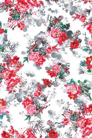 白底花印花华亿平台图片