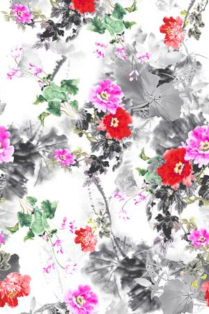 白底花印花华亿平台图片