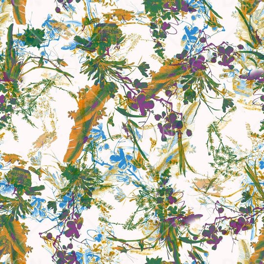 水彩花卉印花华亿平台图片