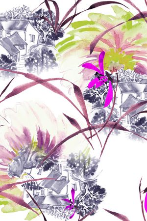 花卉印花华亿平台图片