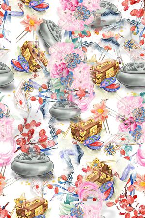 花卉印花华亿平台图片