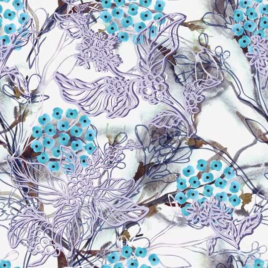 线条花卉印花华亿平台图片