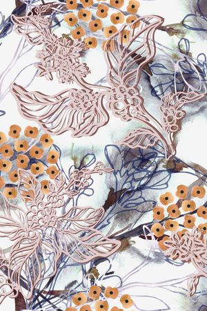 线条花卉印花华亿平台图片