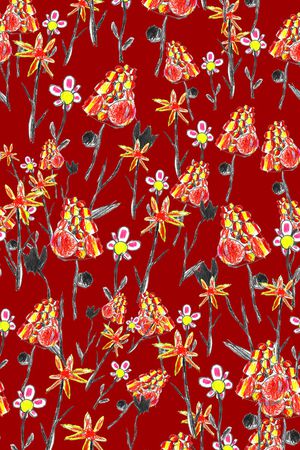 褪色花卉印花华亿平台图片