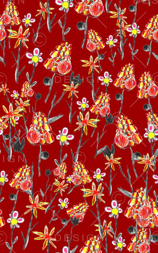 褪色花卉印花华亿平台图片