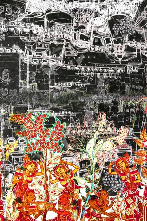 线条印花华亿平台图片