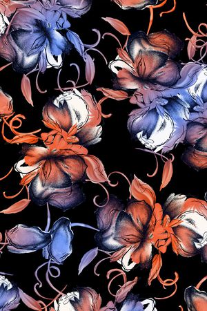 花卉印花华亿平台图片