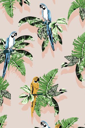 鹦鹉印花华亿平台图片