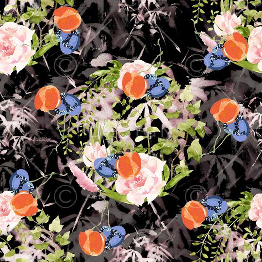 花卉印花华亿平台图片