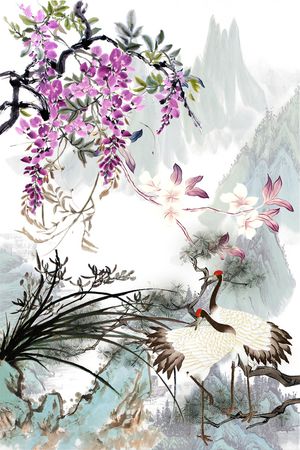 中国风印花华亿平台图片