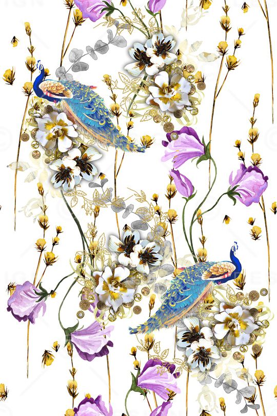 孔雀印花华亿平台图片