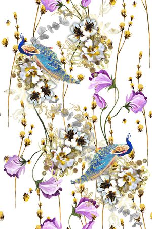 孔雀印花华亿平台图片