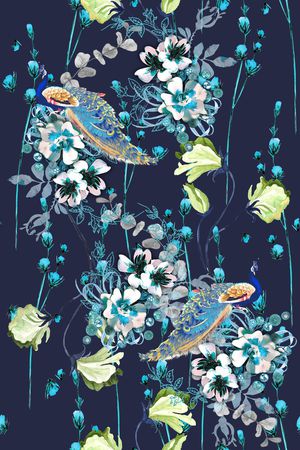 孔雀印花华亿平台图片