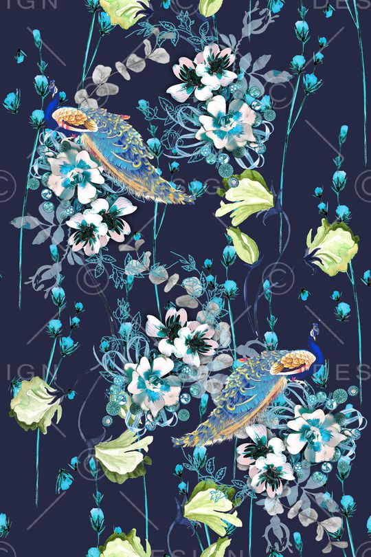 孔雀印花华亿平台图片