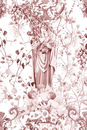 欧式定位花印花华亿平台图片