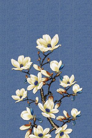 民族花卉印花华亿平台图片