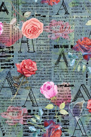 褪色花卉印花华亿平台图片