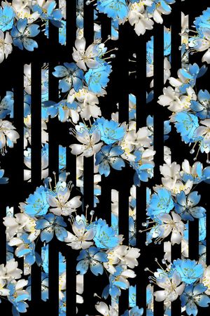 抽象花卉印花华亿平台图片