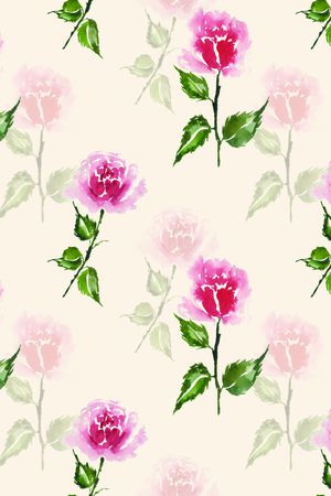 手绘玫瑰印花华亿平台图片