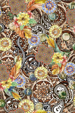 佩斯利印花华亿平台图片