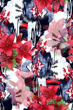 水彩花卉印花华亿平台图片