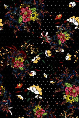 连衣裙印花华亿平台图片