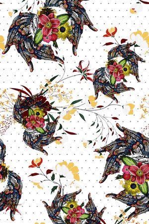 连衣裙印花华亿平台图片