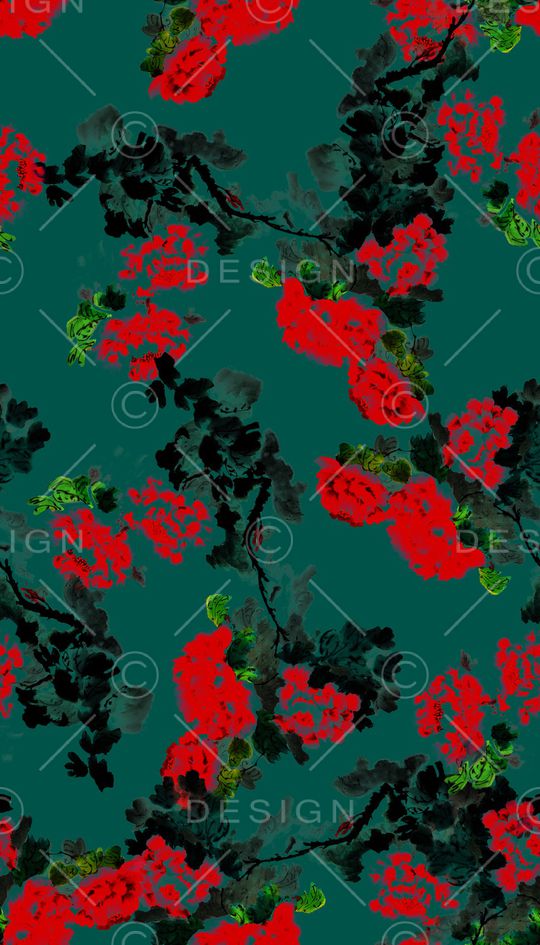 连衣裙印花华亿平台图片