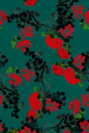 连衣裙印花华亿平台图片