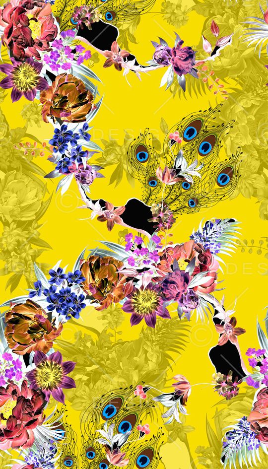 连衣裙印花华亿平台图片