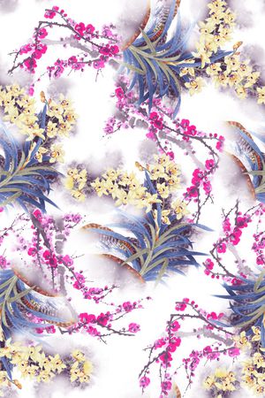 白底花印花华亿平台图片