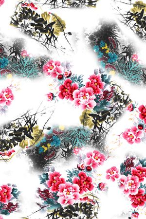 白底花印花华亿平台图片