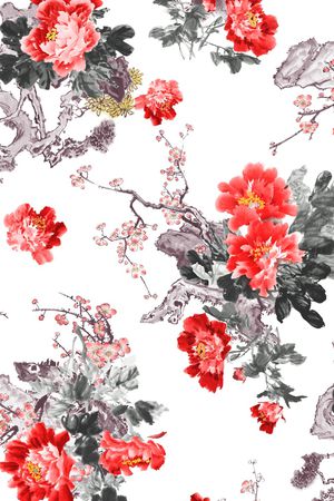 白底花印花华亿平台图片