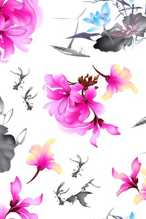 白底花印花华亿平台图片