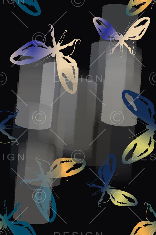 蝴蝶印花华亿平台图片