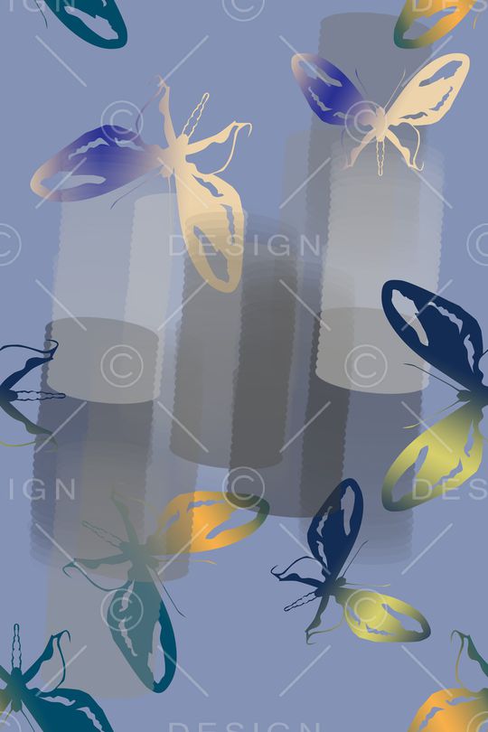 蝴蝶印花华亿平台图片