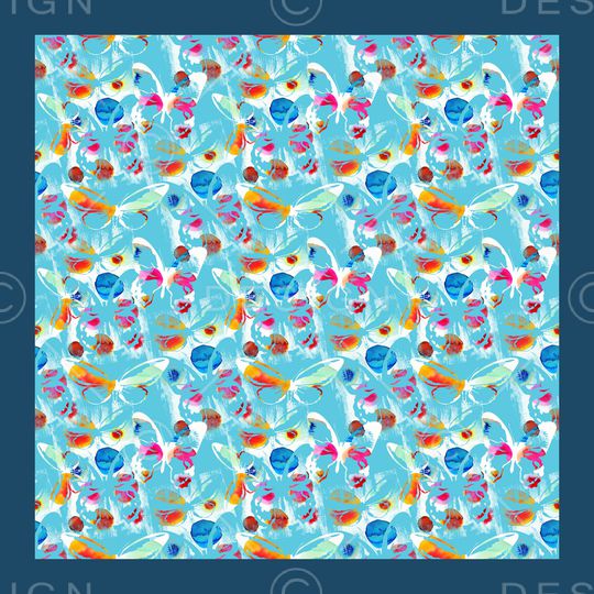 蝴蝶印花华亿平台图片