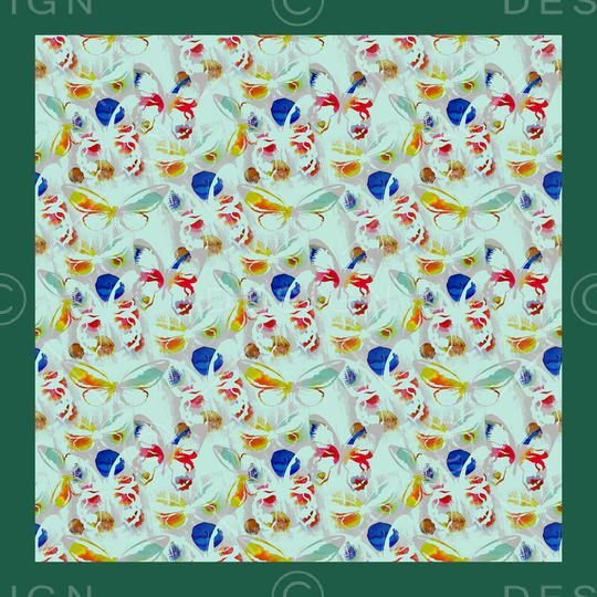 蝴蝶印花华亿平台图片