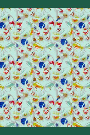 蝴蝶印花华亿平台图片