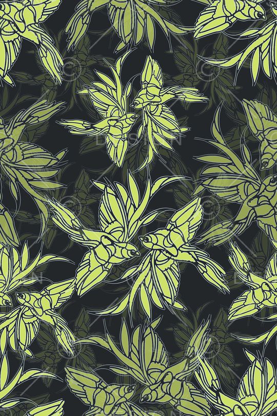 鸟昆虫图案印花华亿平台图片