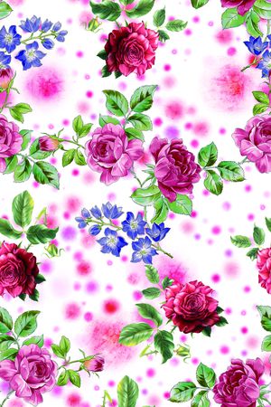 彩底花卉印花华亿平台图片