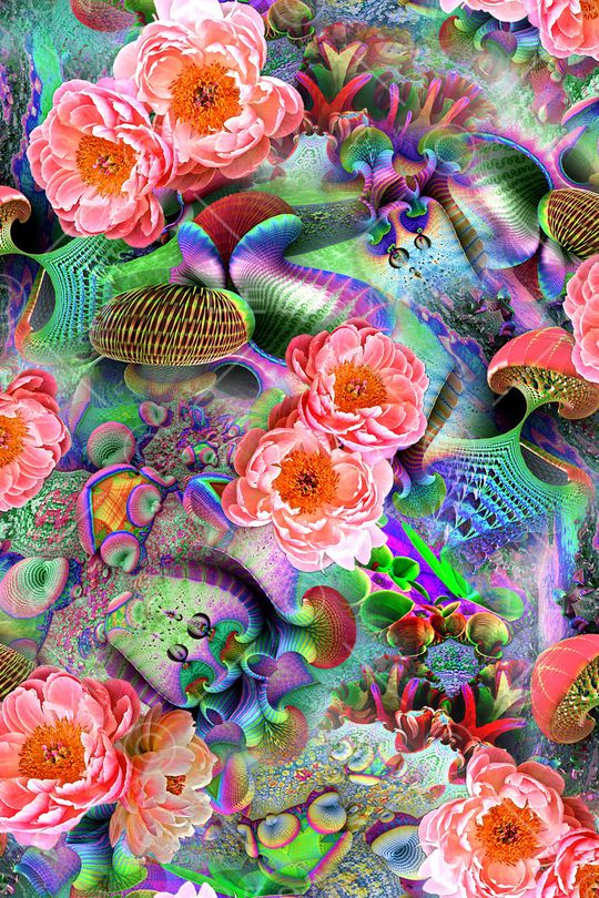 手绘花卉印花华亿平台图片