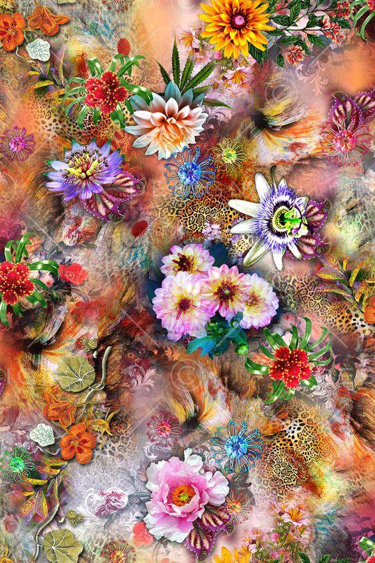 鲜花印花华亿平台图片