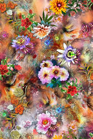 鲜花印花华亿平台图片