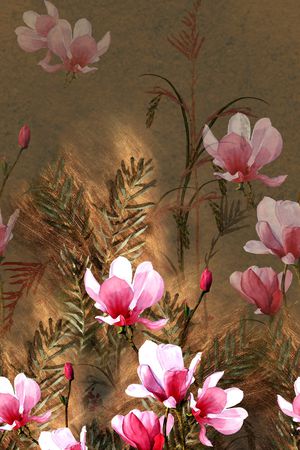 中国风定位花印花华亿平台图片