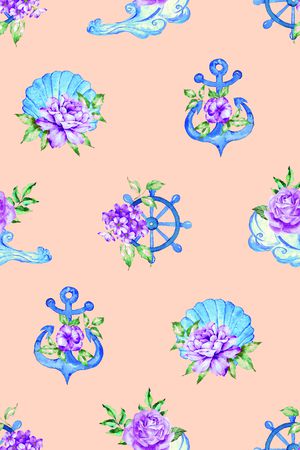 水彩花卉印花华亿平台图片