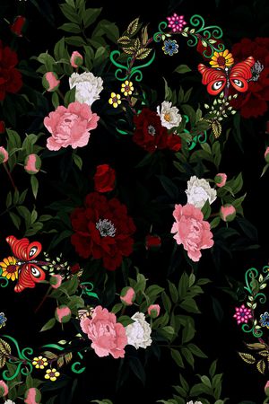 花卉印花华亿平台图片